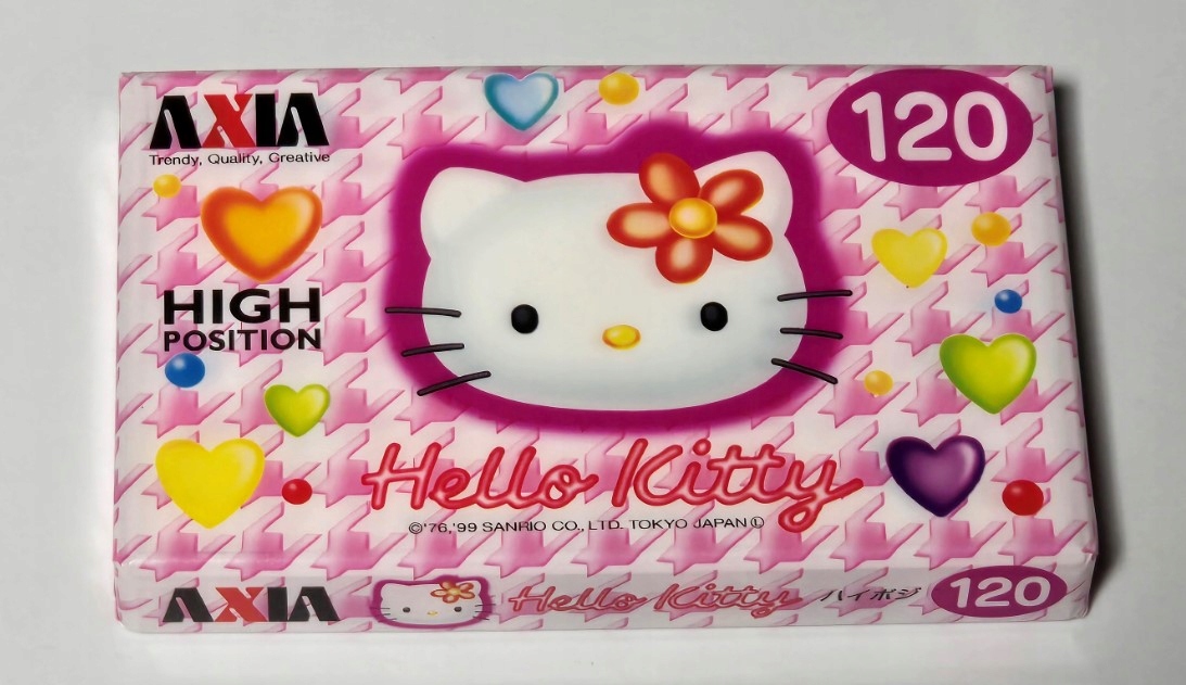 Magnetofonová Kazeta Axia Hello Kitty 120 1999 Japan Type II Chrome Fólie