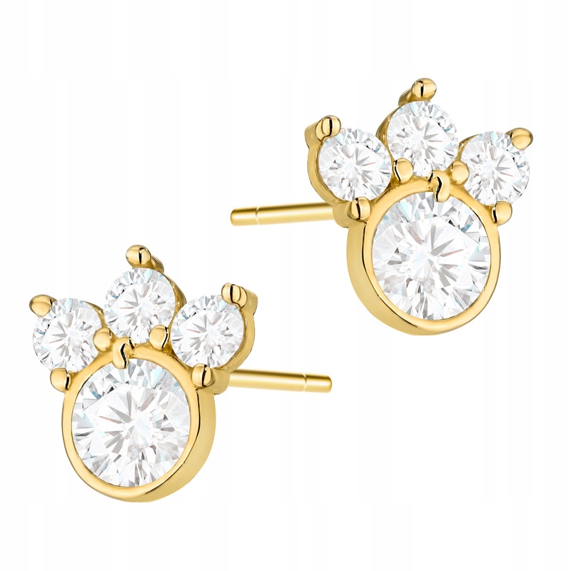 Zlaté Náušnice pr. 585 Šroubky se Zirkony Tlapka Tyft 14k