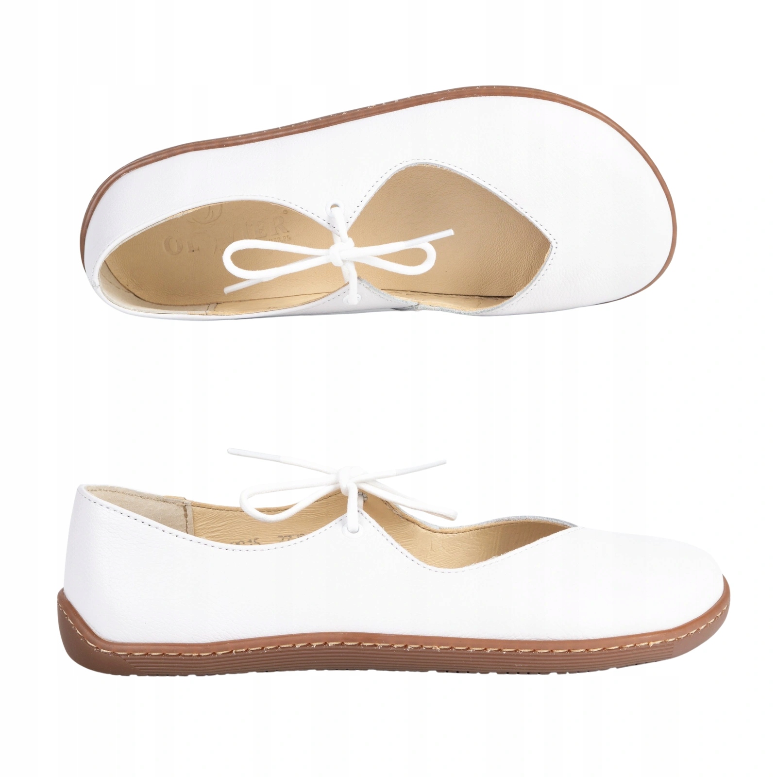 Dámské kožené barefoot baleríny Camille – bílé 37