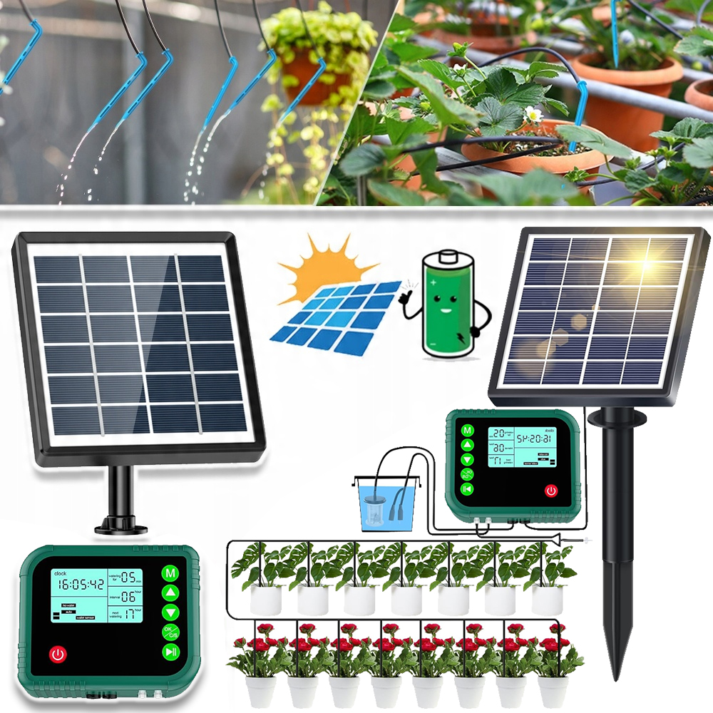 Solarny System Nawadniania 22 Trybów Timera 15M Do Ogrodu Balkonu Rośliny