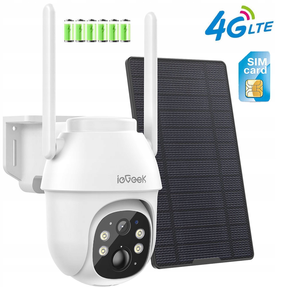 Venkovní solární otočná kamera 3G/4G Sim 2K 3MPx Full Hd 4xZOOM 9600mah