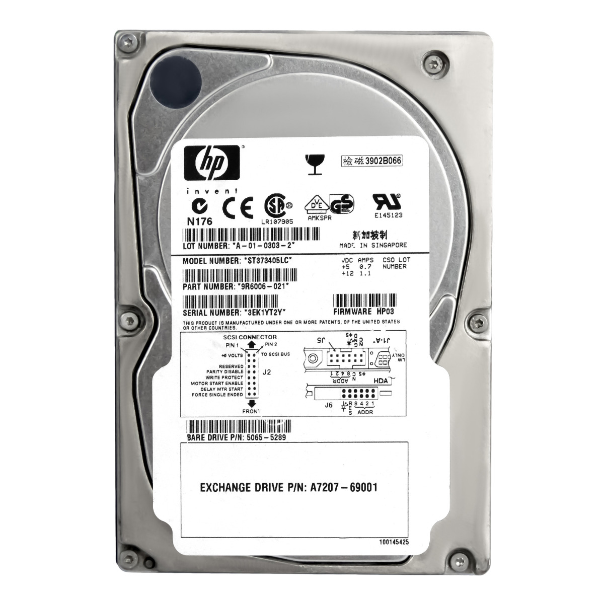 Hp A7207-69001 73GB 10K Scsi U160 3.5'' ST373405LC