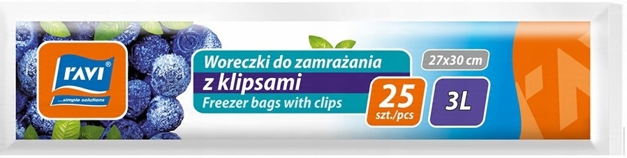 

Woreczki Do Zamrażania Z Klipsami 3L 25szt Ravi
