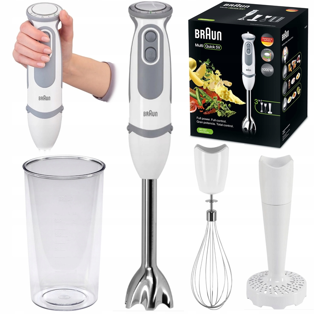 Ruční Mixér Braun MQ5207 1000W nástavec pyré šlehací metla 21 rychlostí