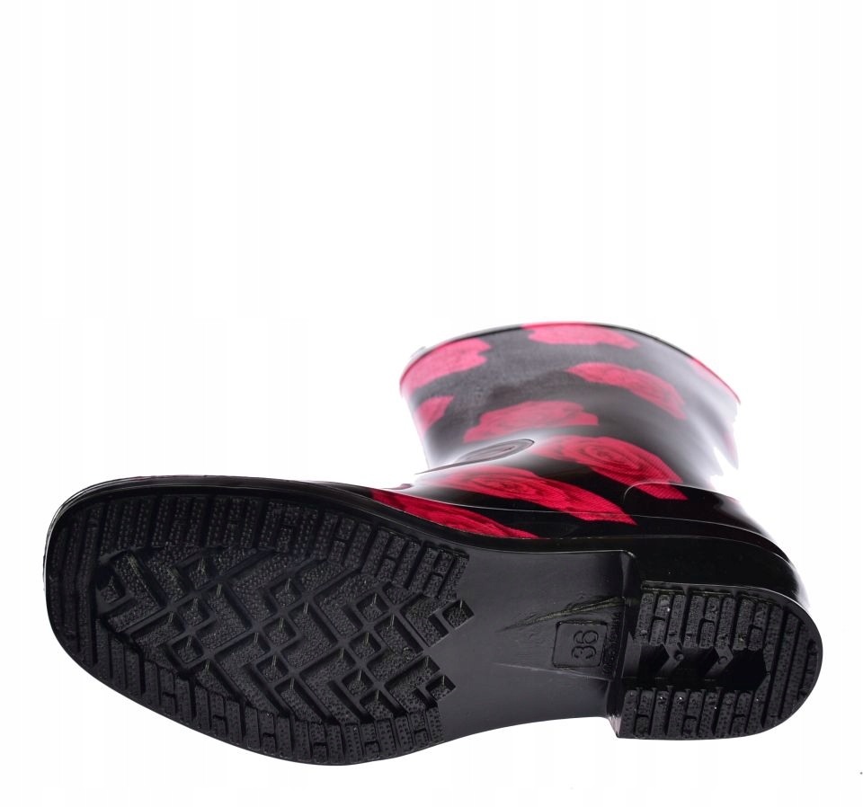 Kalosze damskie gumowce do połowy łydki róża r. 37 Materiał zewnętrzny guma