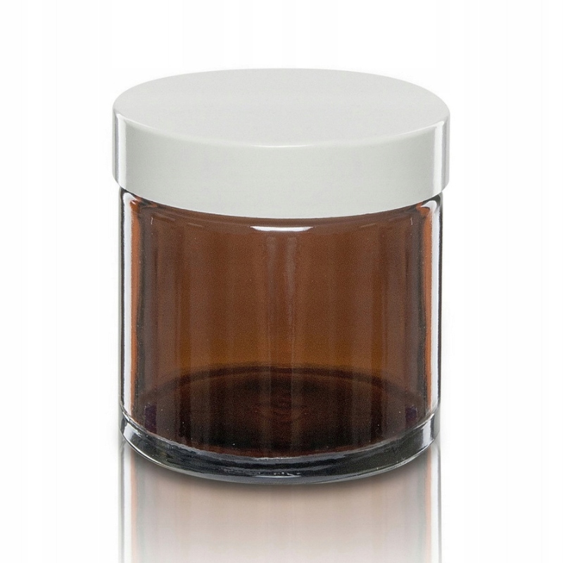 

Słoik szklany 60ml brązowy z białą nakrętką