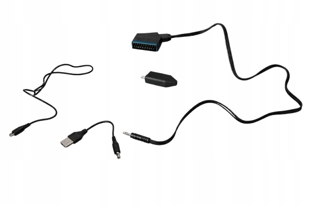 KABEL SCART HDMI 109 CM Z WEJŚCIEM JACK ORAZ KABLEM MICRO USB W ZESTAWIE