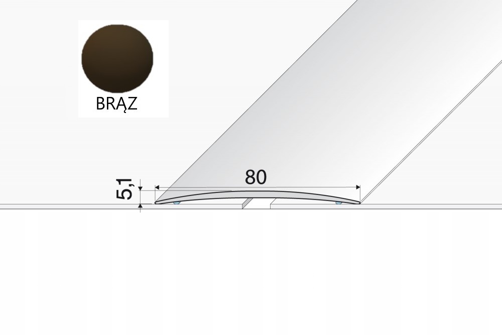 Listwa progowa A71 80mm EFFECTOR Brąz 100cm 1m dylatacyjna