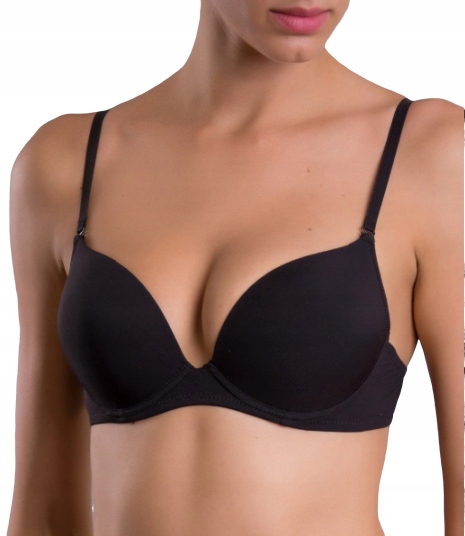 

Biustonosz czerń czarny 75B Acousma push-up gładki