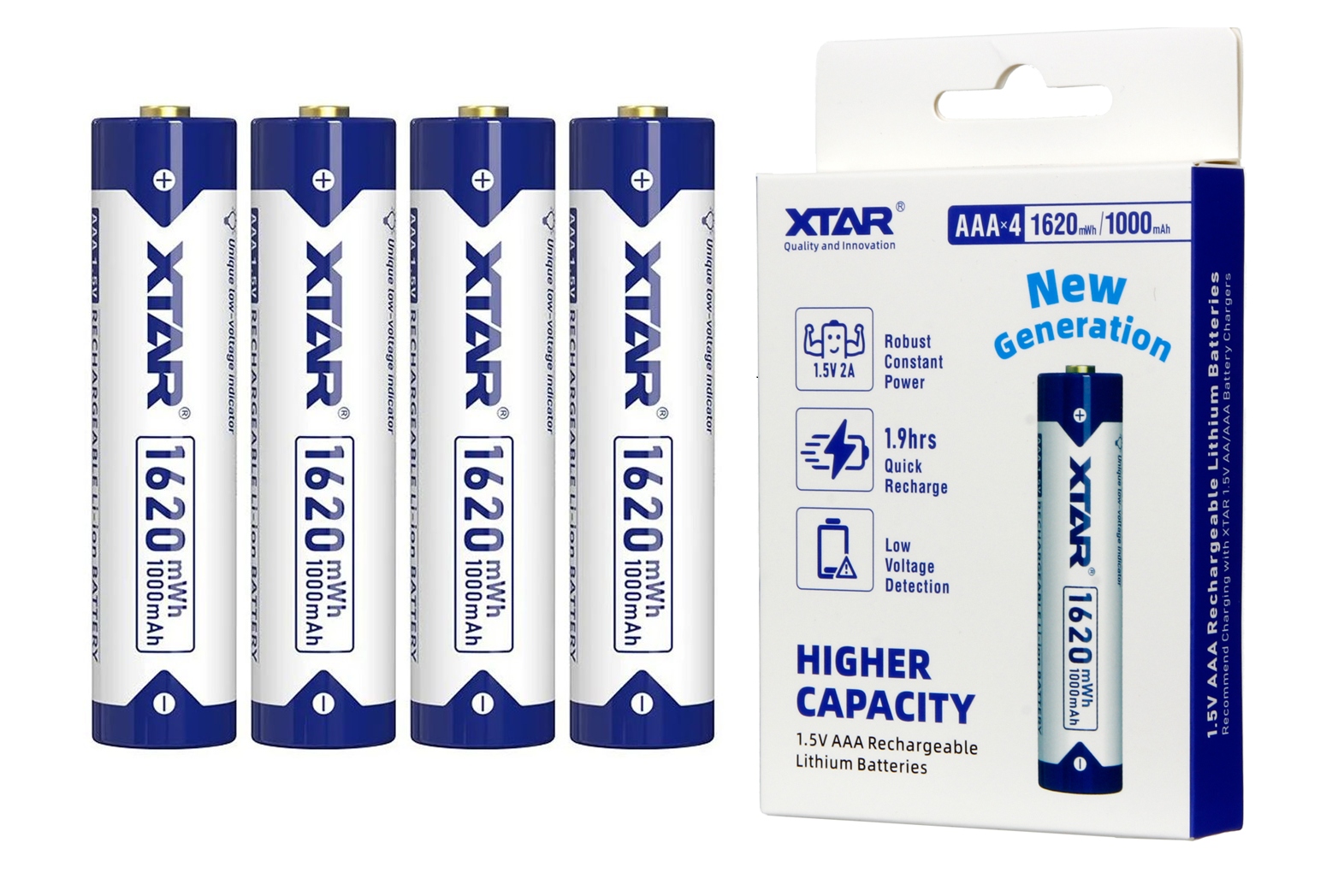 Xtar 10440-1.5V 1620mWh Li-ION Aaa Fast charge 1000mAh 1,5V (4 sztuki) Bl