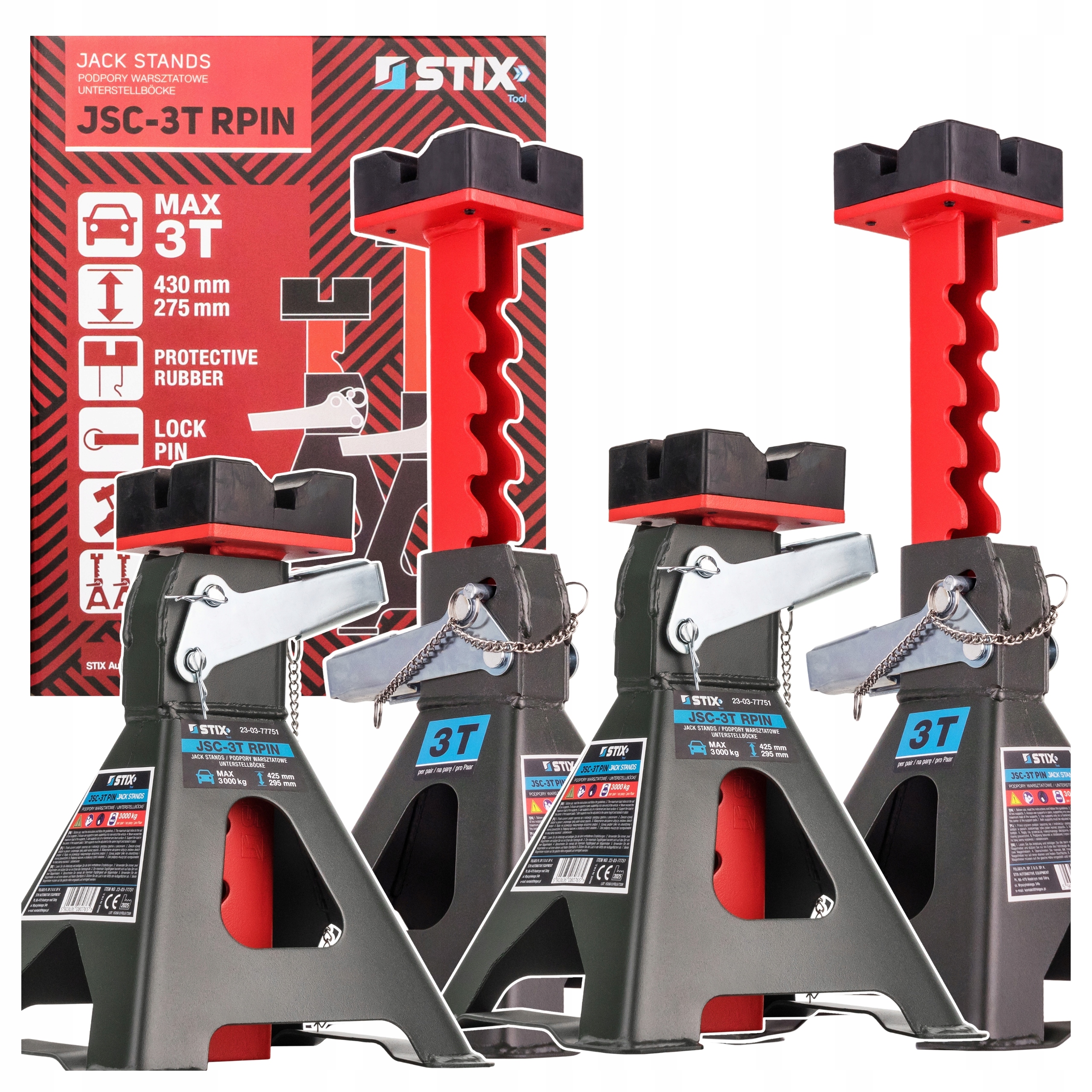 Kozlíky Pod Auto Dílenské Podpěry Podložky Zámek [ 3T] 4KS Stix