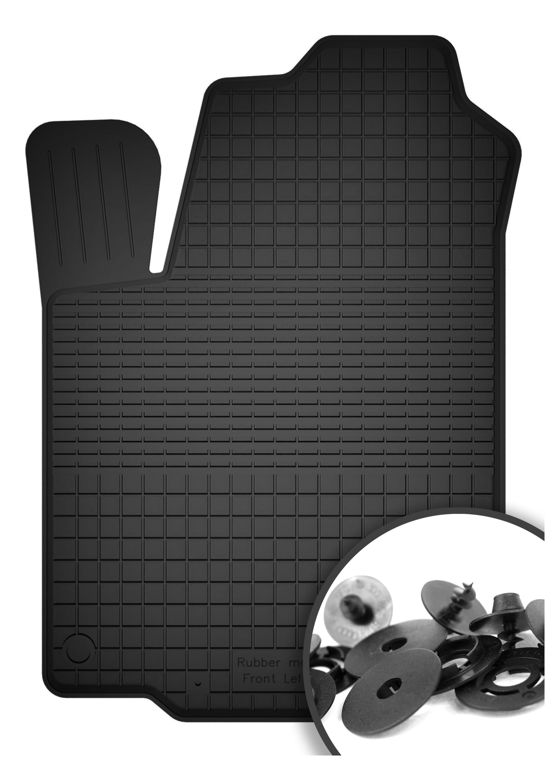 Dywanik Gumowy Kierowcy czarne korytkowe dywaniki samochodowe rant 2CM 1szt