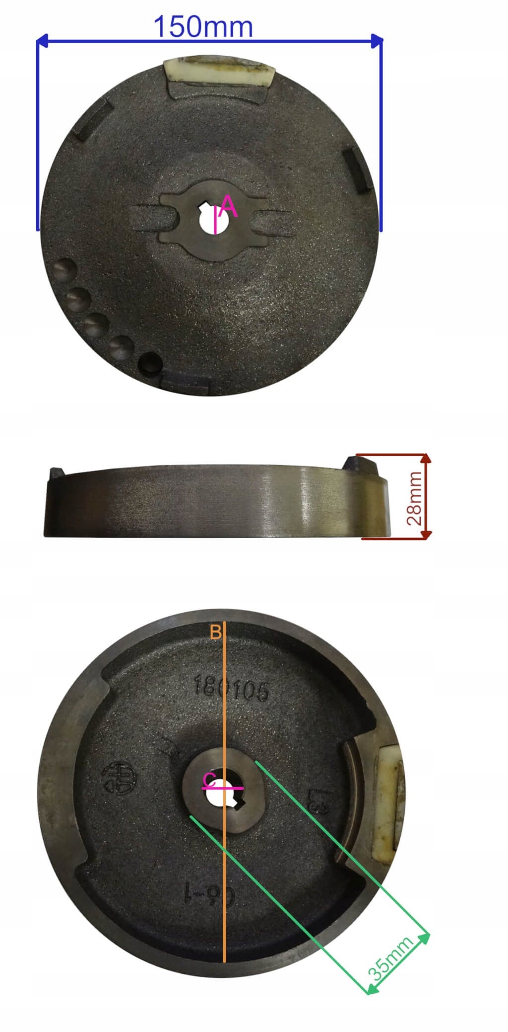 KOŁO MAGNESOWE SILNIKA KOSIARKI P98 Typ koło