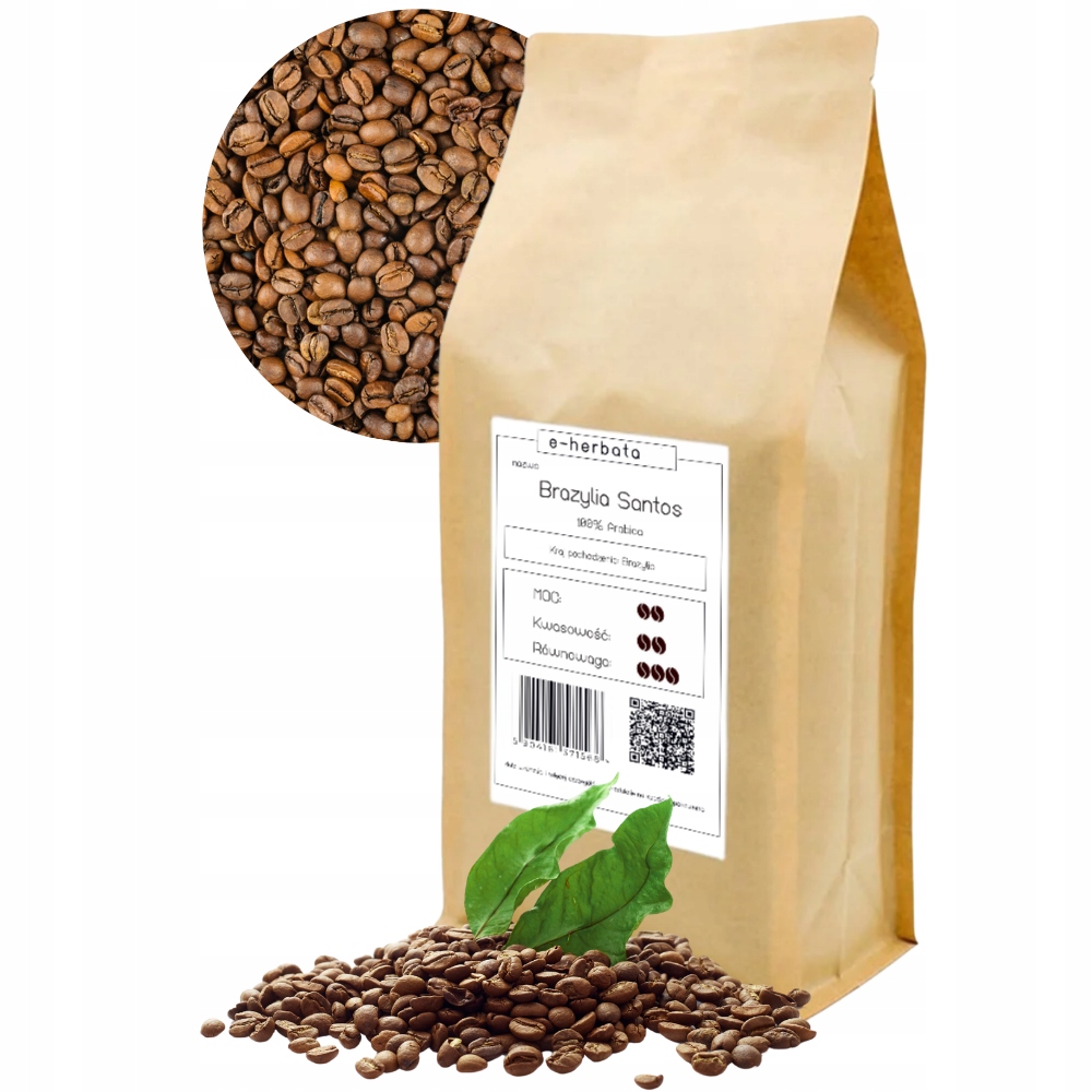 Kawa Ziarnista Arabica Brazylia Santos Do Ekspresu 1KG