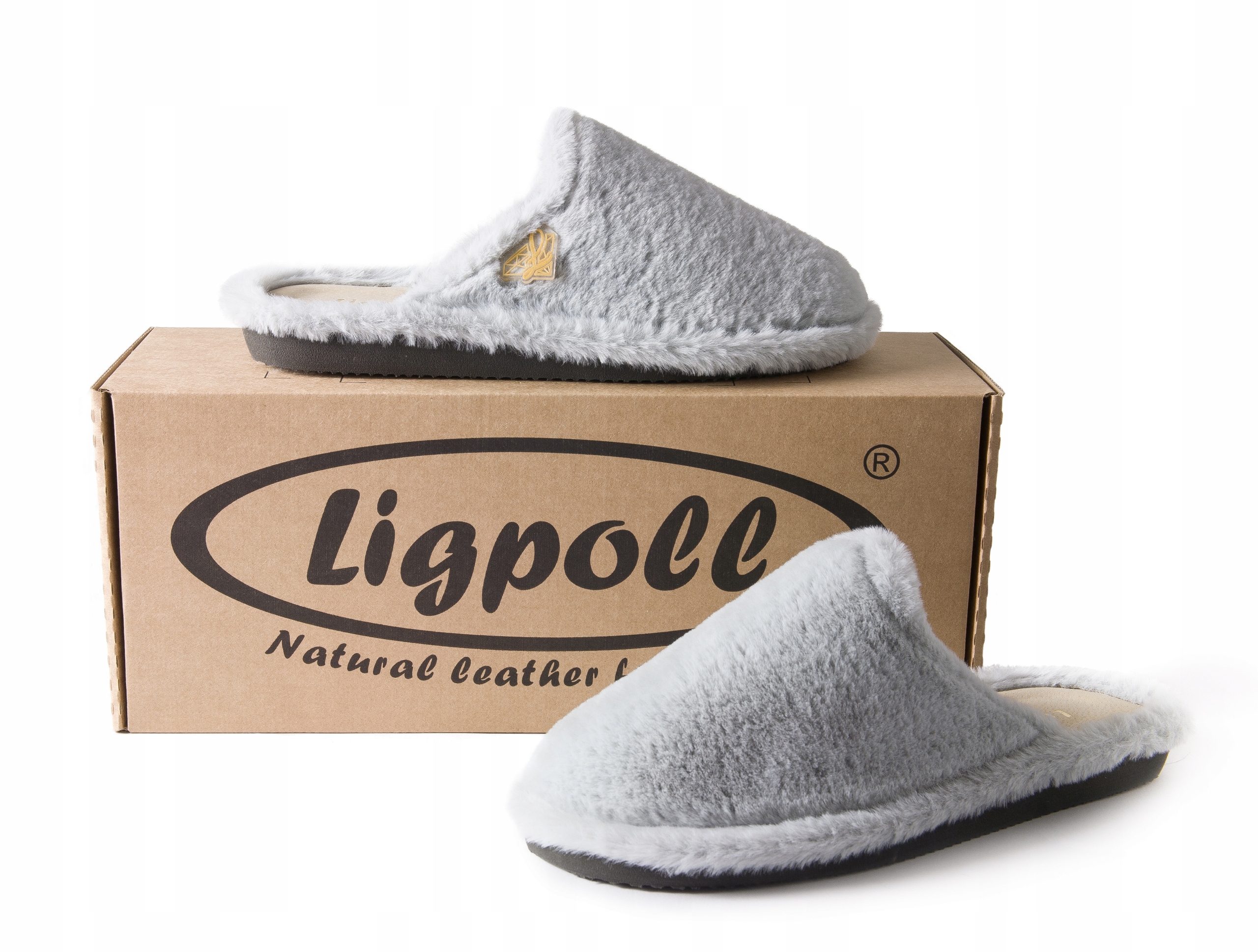 

Futrzaki Kapcie Damskie Pantofle Skórzane Ligpoll