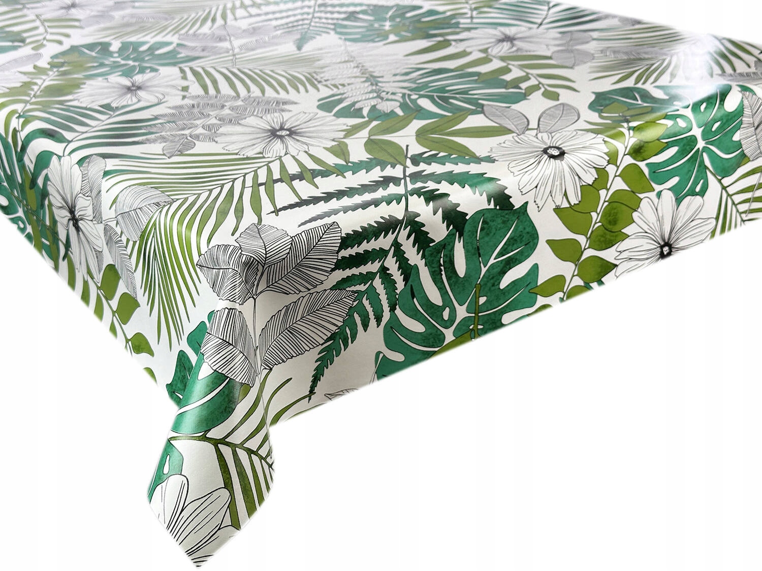 Cerata na Metry Obrus Ceratowy na Wymiar Zielone Liście Kwiaty 500x140 cm