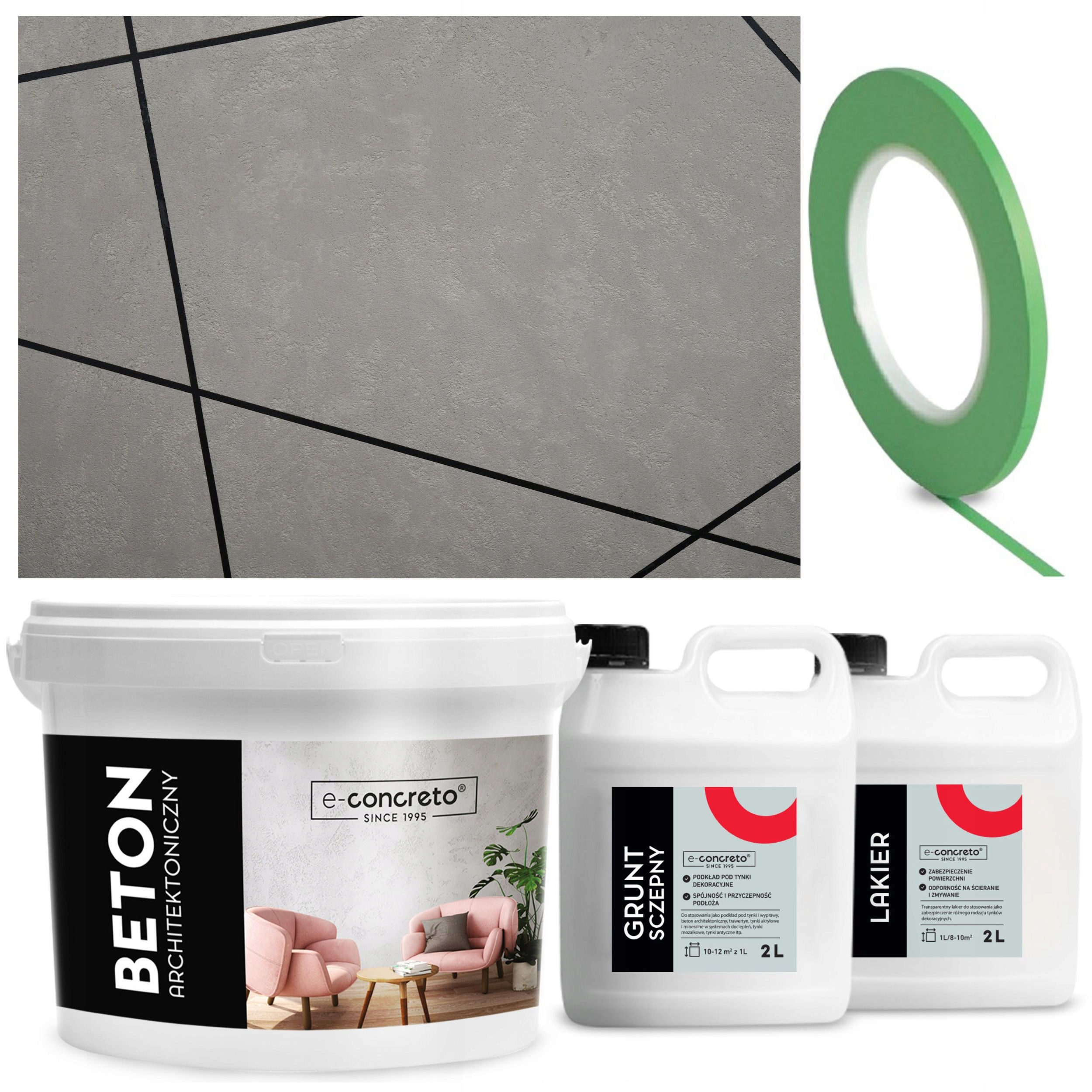 Architektonický beton Černá Fuga 15 m2 Set