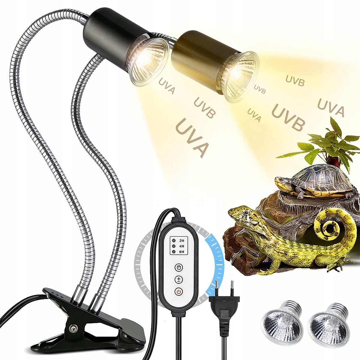 Levně Topná Lampa S Plazy, Topná Lampa Pro Plazy, Uv/uv Lampa S Klipem