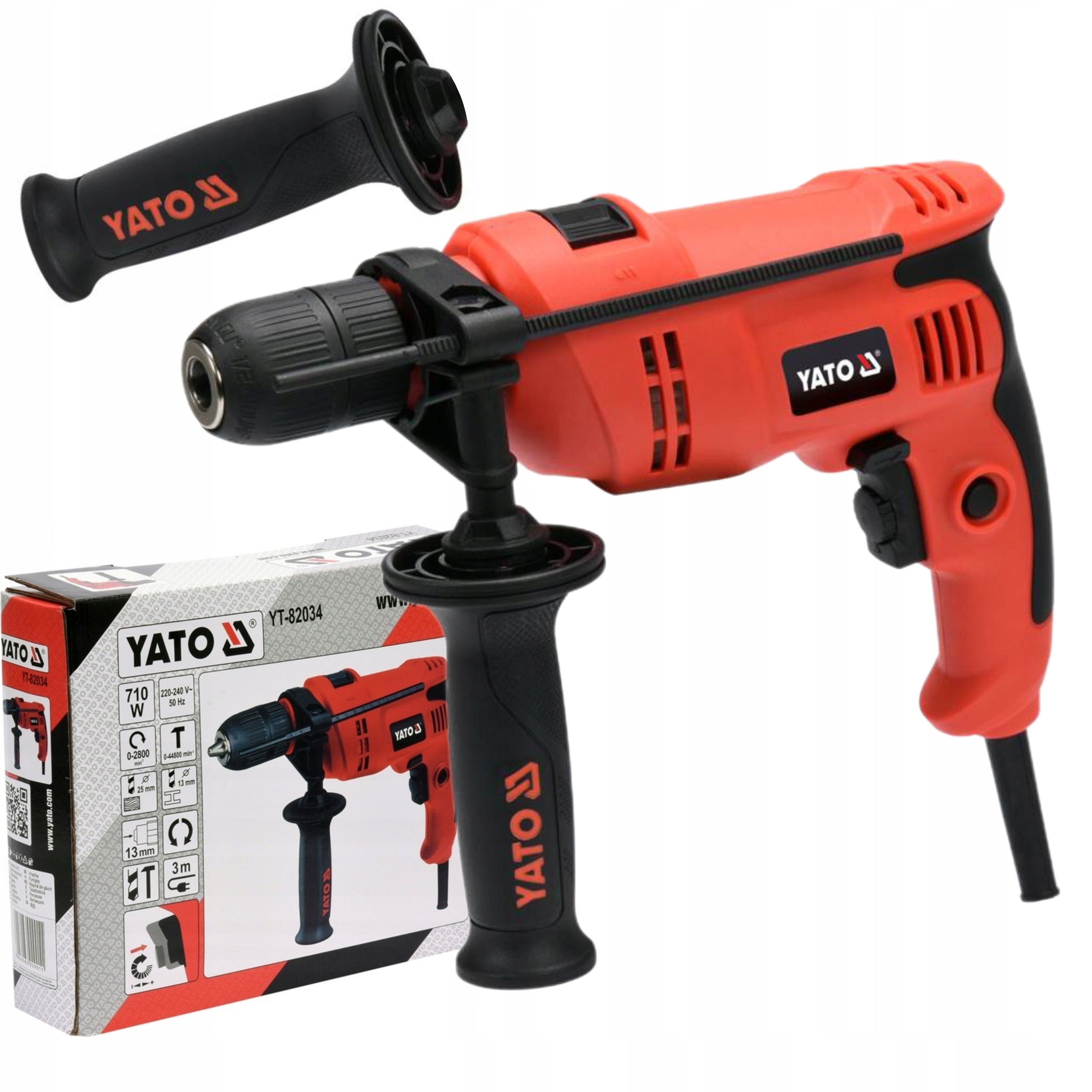 YATO WIERTARKA UDAROWA 710W UCHWYT 13MM REGULACJA OBROTÓW PR/LE YT-82034