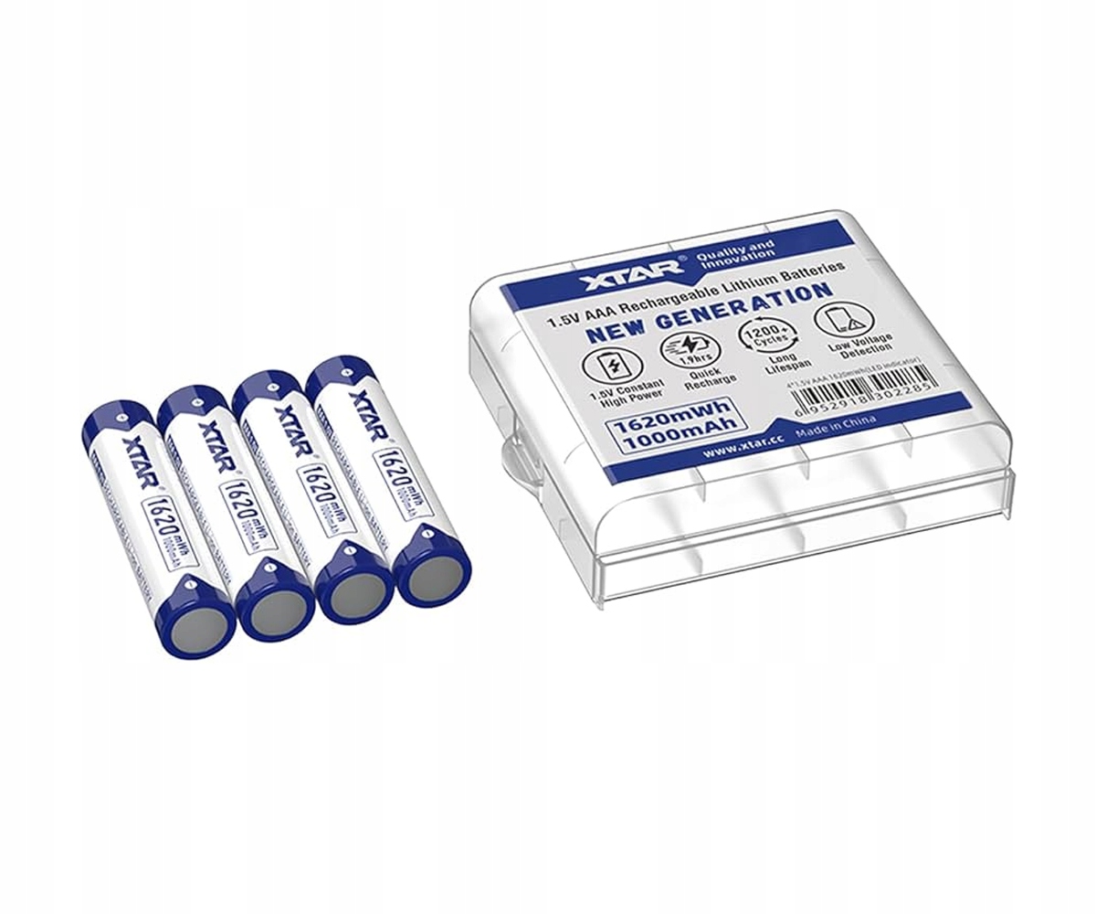 Akumulatorki Li-ION 1,5V Aaa, 1000 mAh, 1620 mWh, Xtar 10440, 4 szt.