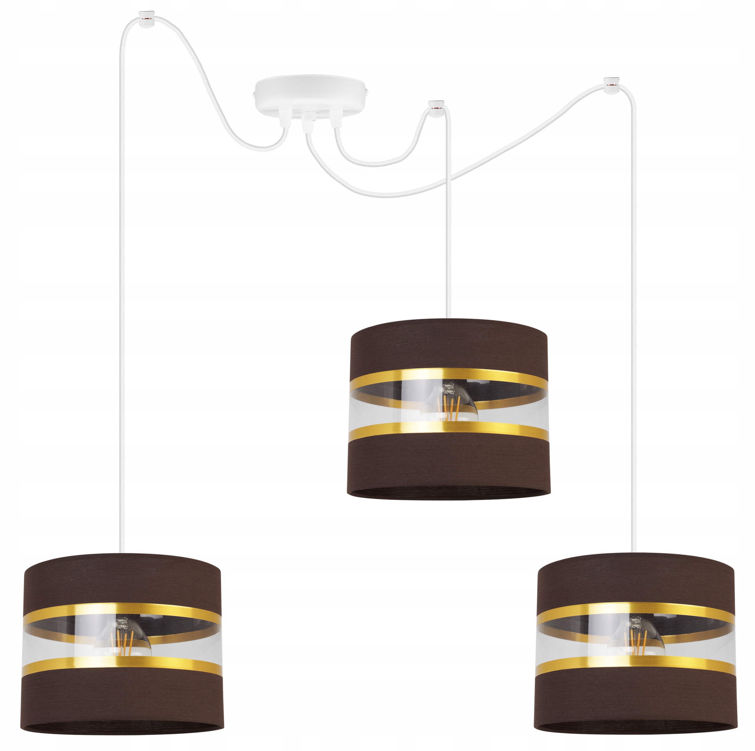 Závesná Stropná Lampa Pavúk Trojitý Luster Glamour Tienidlo Do Jedálne