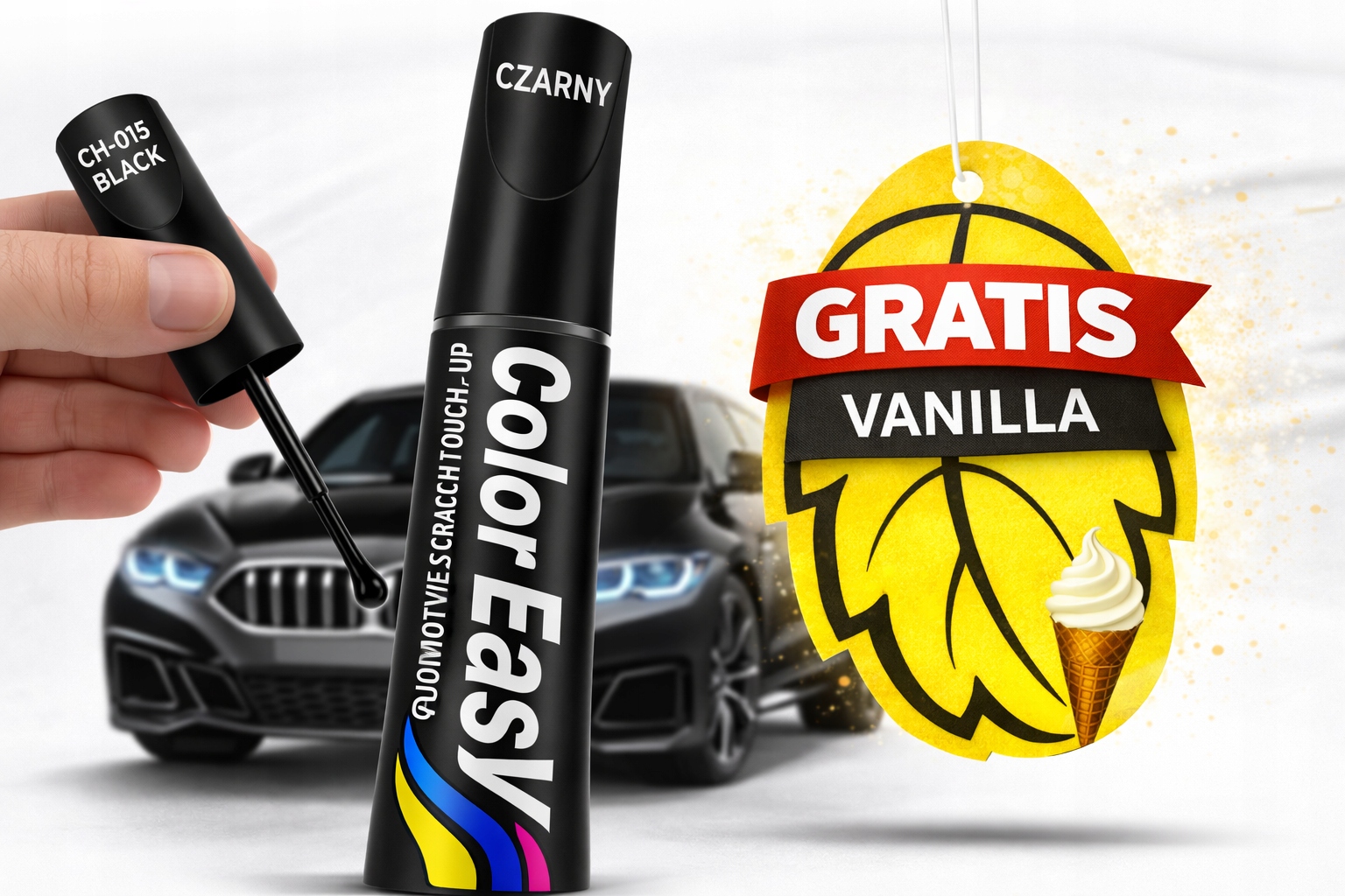 Czarny Korektor Do Usuwania Rys Z Lakieru Samochodowego XL Zapach