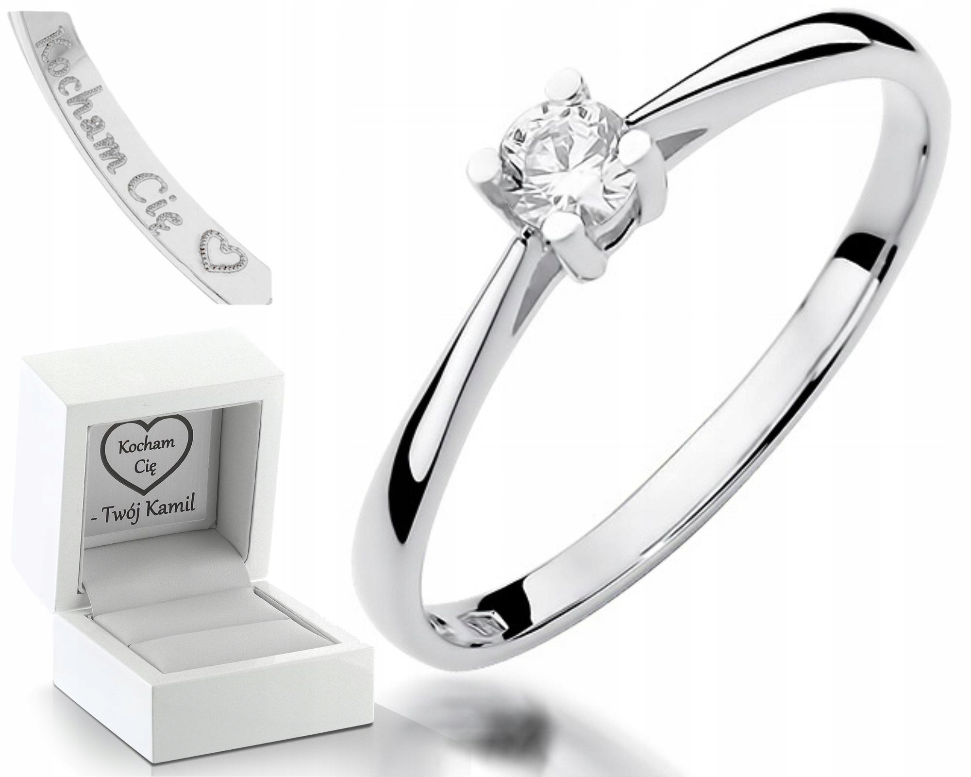 Zlatý Prstýnek Briliant 0,15 Ct Bílé Zlato Jako Dárek