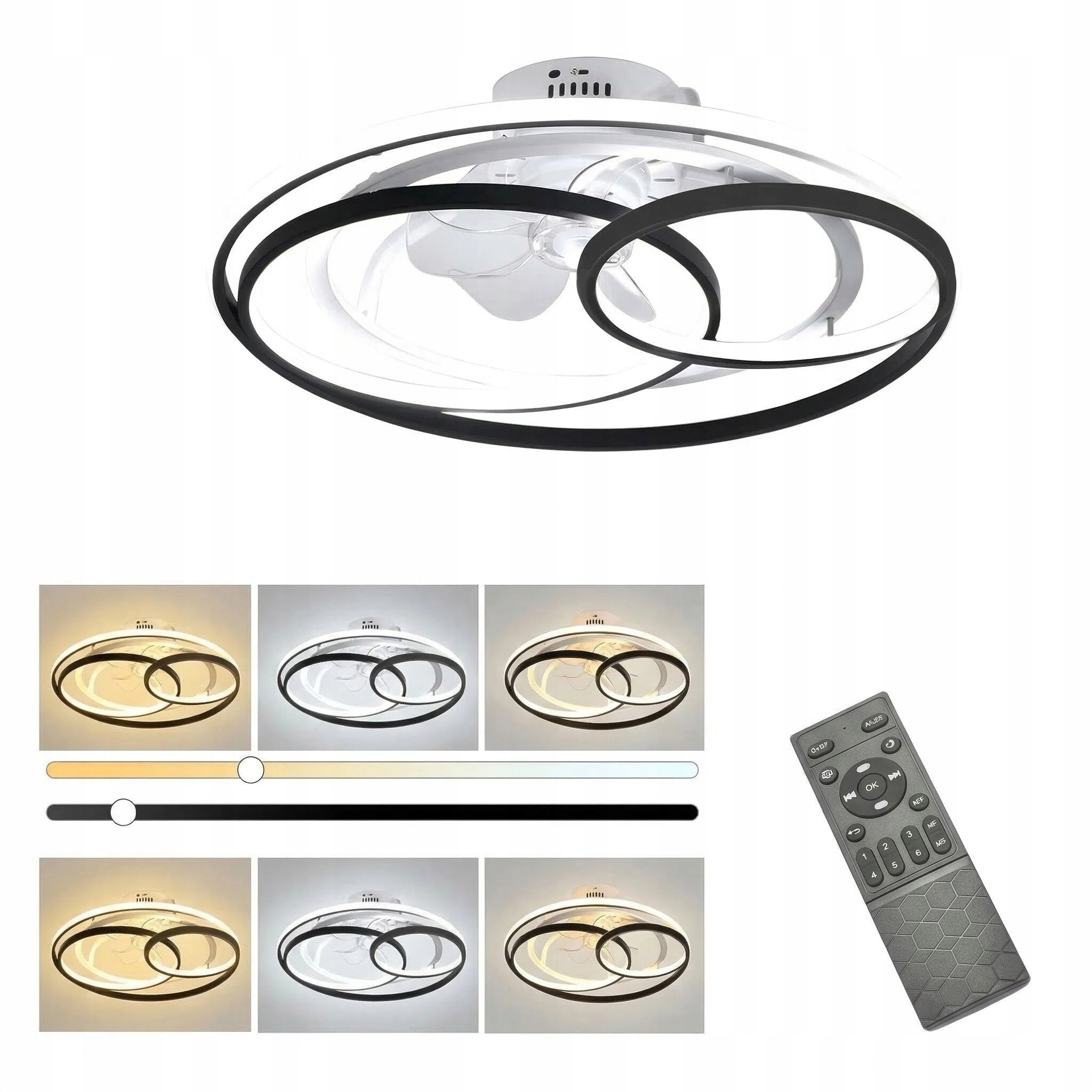 Lampa LED Wentylator sufitowy, pilot, 50 cm