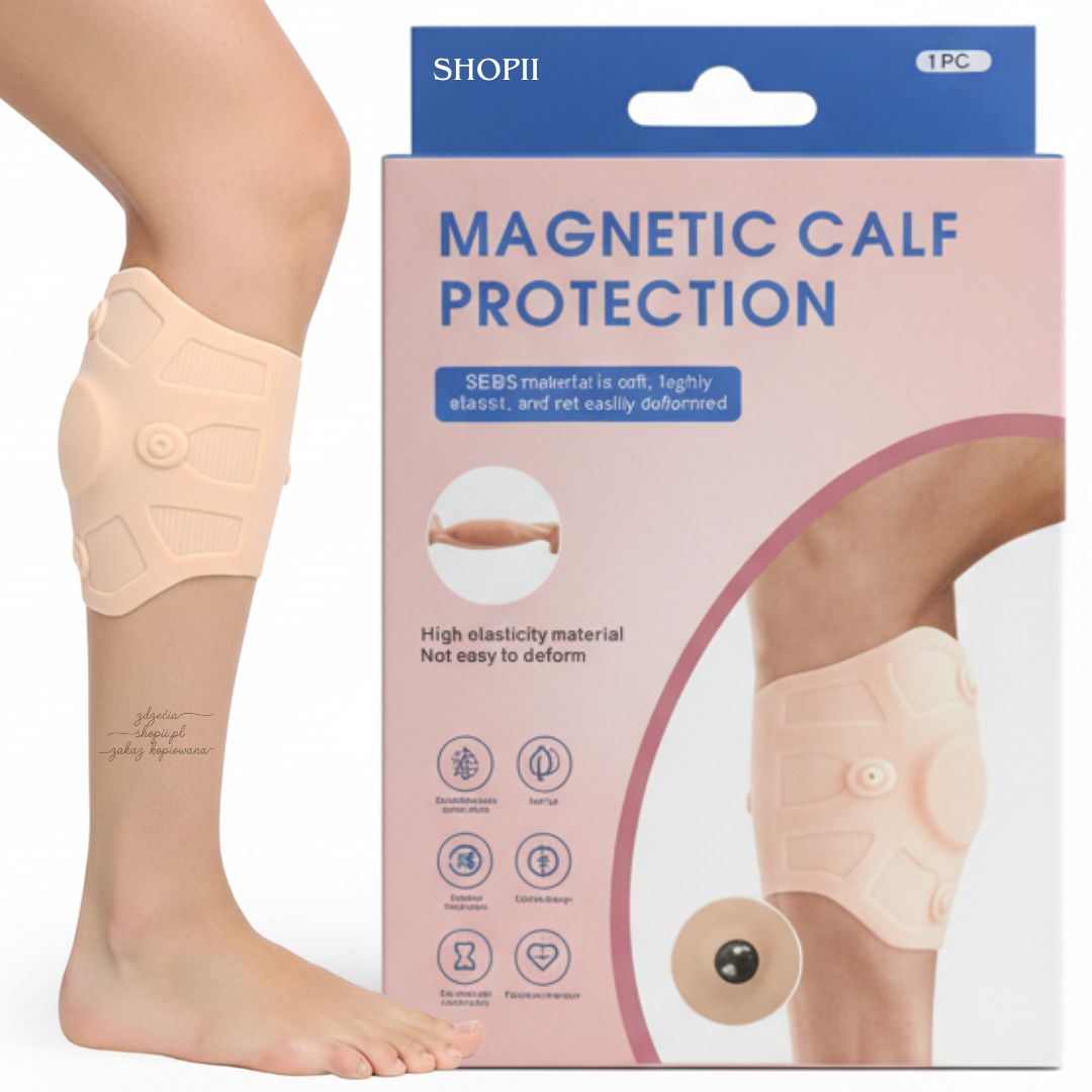 OPASKA MAGNETYCZNA NA ŁYDKĘ STABILIZATOR - 8 MAGNESÓW - DLA SPORTOWCÓW