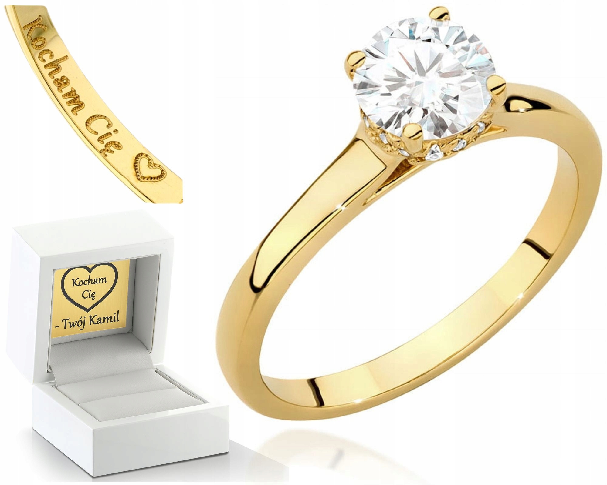 Zlatý Prstýnek S Briliantem 585 Gravírování