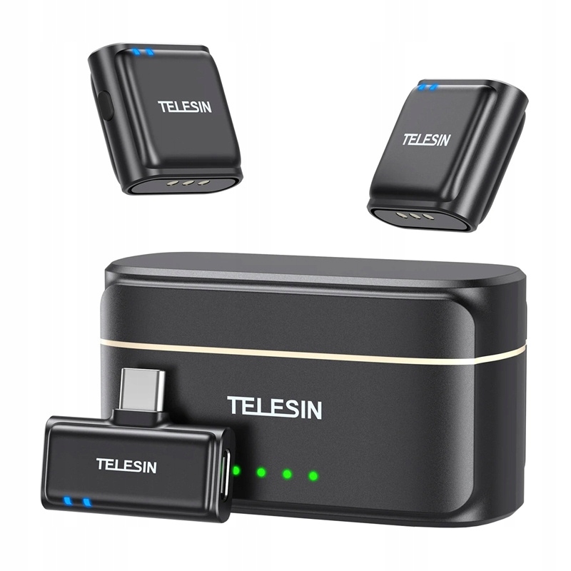 Bezdrátový kravatový mikrofon powerbanka Telesin pro telefony (usb-c)