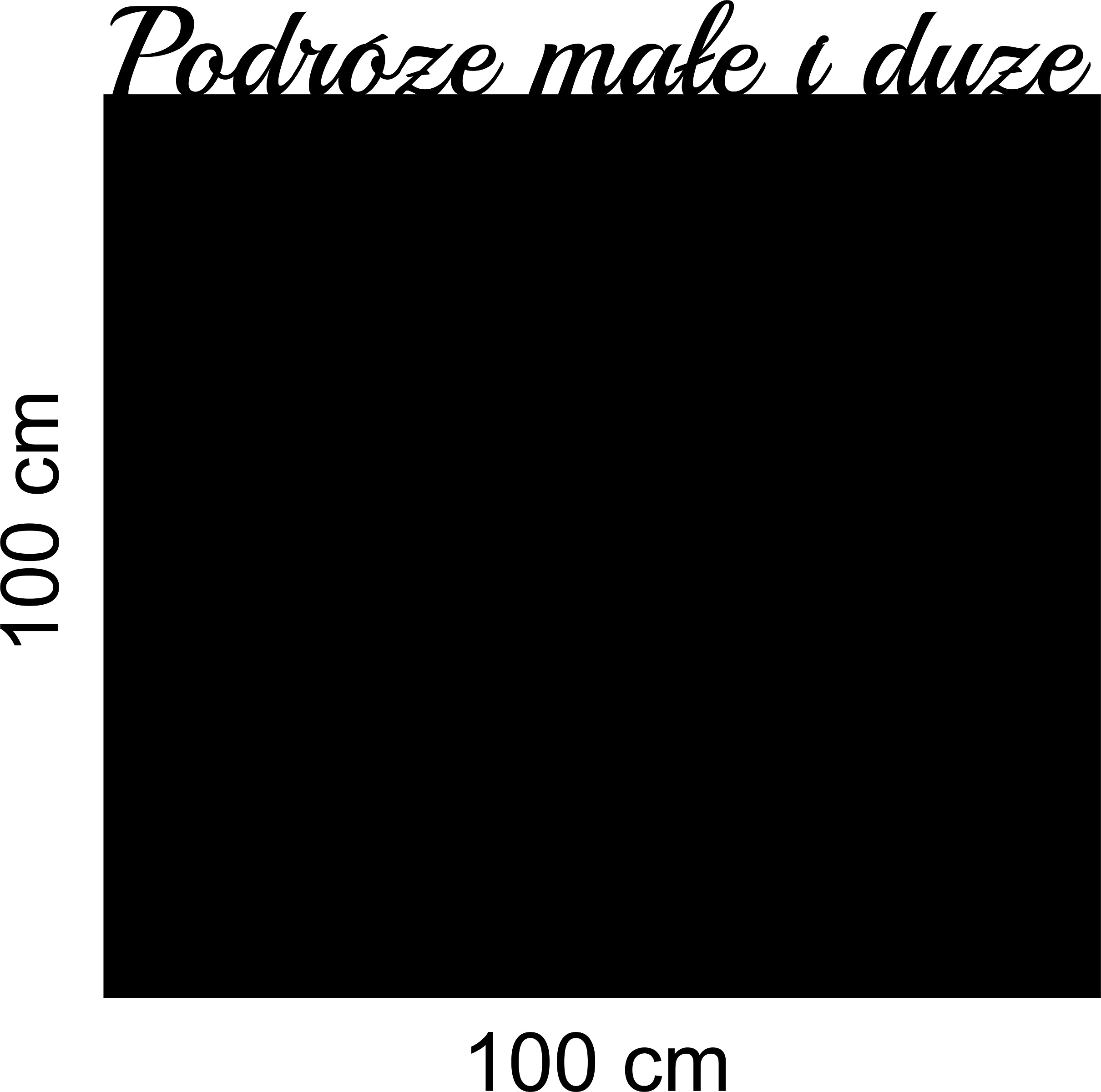 Kovová Tabuľa na magnety Štvorec Cestovanie malé i veľké farby 100 cm