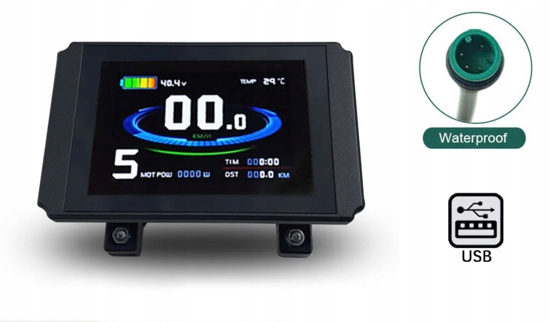 WYŚWIETLACZ KT-LCD8HU Z WYJŚCIEM NA USB DO KT - RAPID/BOLT/MXUS E-BIKE Marka bez marki