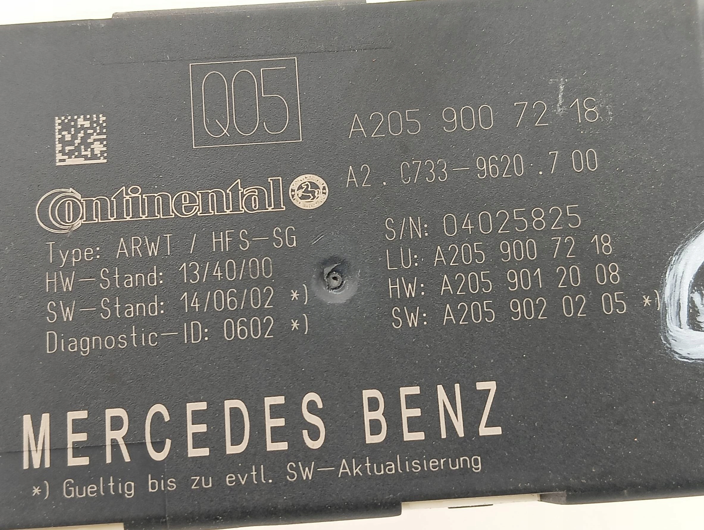 module bonnet A2059007218 Mercedes-Benz C-klasa IV (2014- ) W205