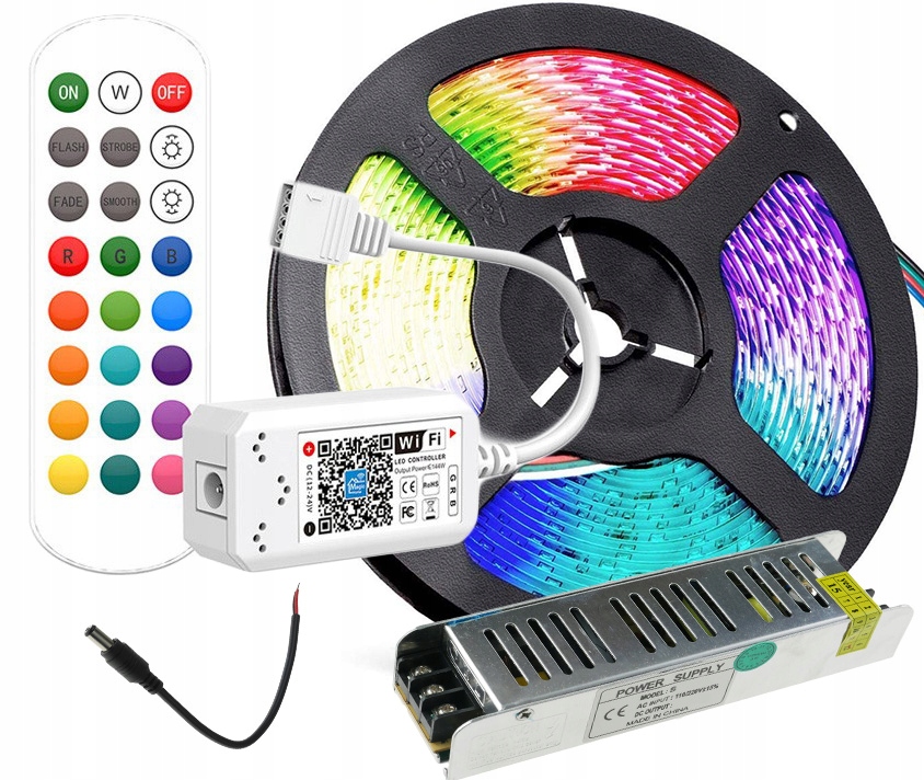 

Zestaw Smart WiFi Led Taśma Rgb rolka 10m 24V