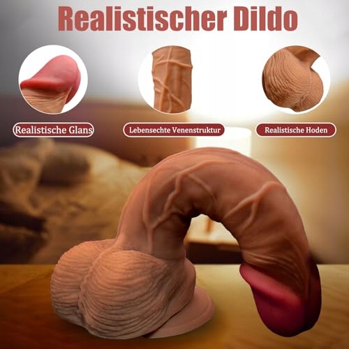 REALISTISCHER Silikonowy Dildo 17cm Miękki Z Przyssawką Dla Kobiet — miniatura 3