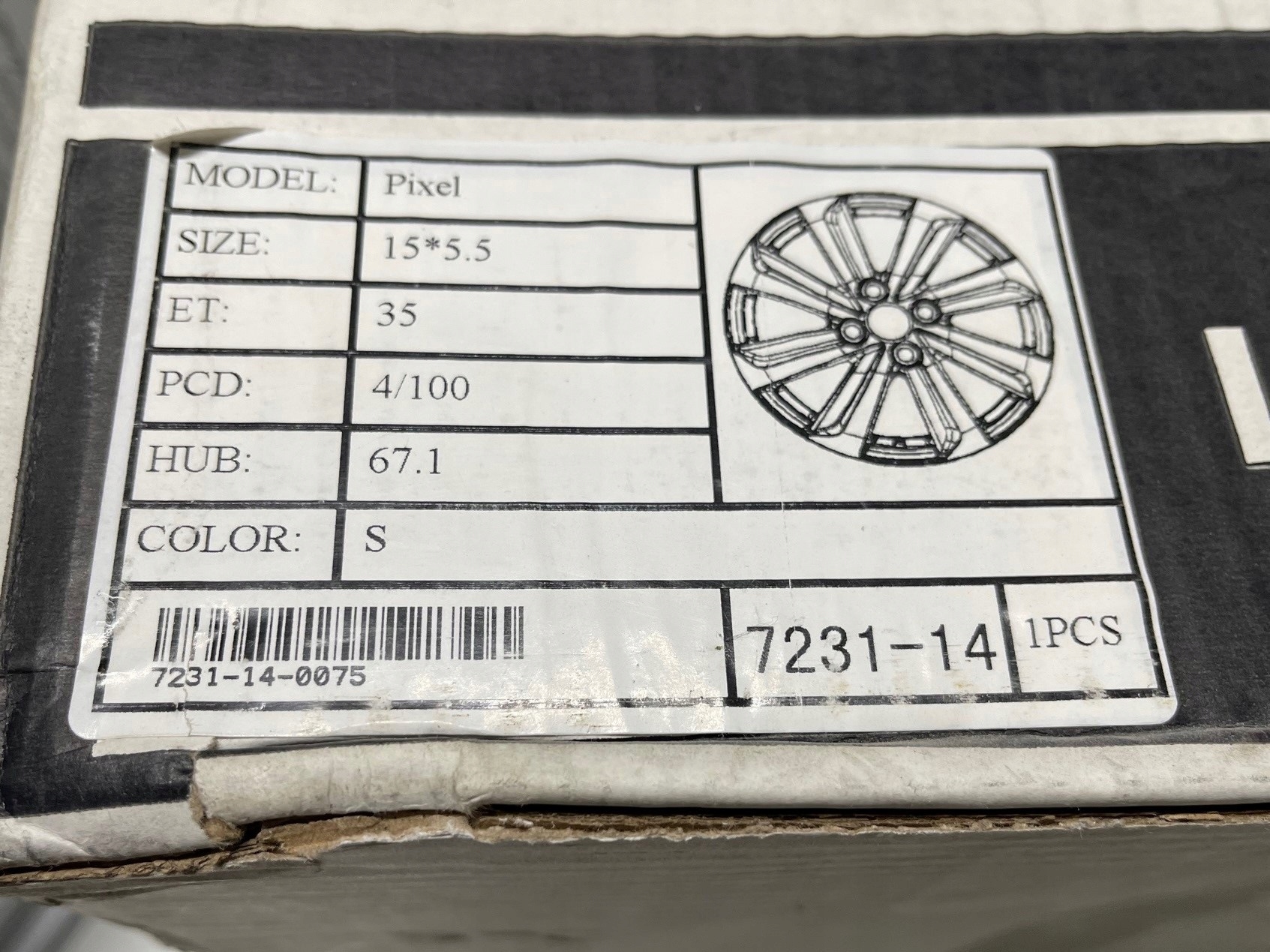 Felga alu Carbonado Pixel 5.5x15" 4x100 ET35 Wykończenie inne