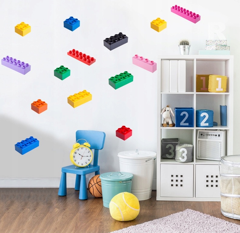 NAKLEJKA NA ŚCIANĘ NAKLEJKI KLOCKI Marka inna