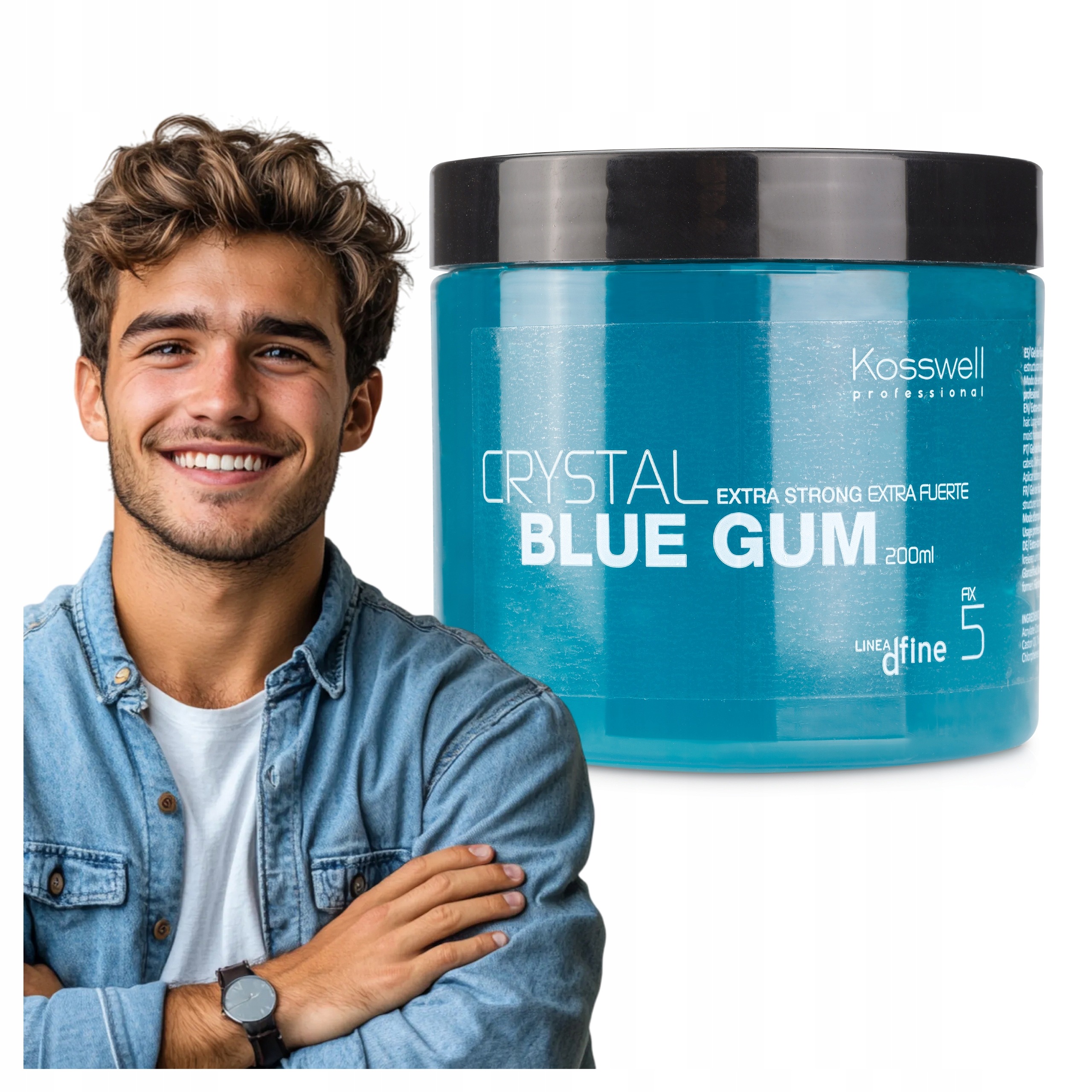 Silná guma na vlasy Pánská Barberská pro styling a úpravu vlasů 200 g Kosswell