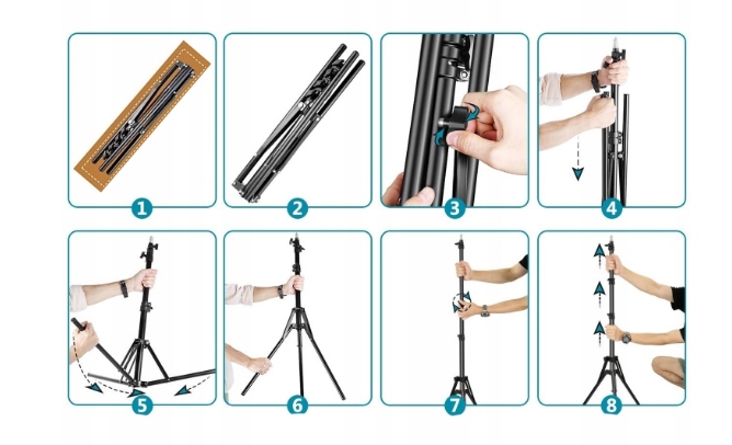 RING DO ZDJĘĆ FILMÓW SELFIE MAKIJAŻ LAMPA PIERŚCIENIOWA LED 240 W 220 CM Model STATYW + PILOT + ZASILACZ+UCHWYT 3 BARWY MAKE UP