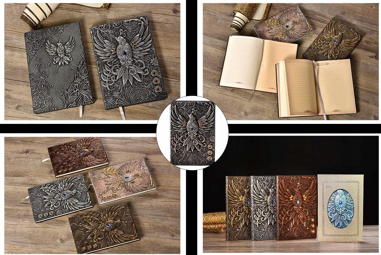 NOTATNIK VINTAGE SKÓRZANY NOTES SKÓRA RZEŹBIONA Rozmiar A5