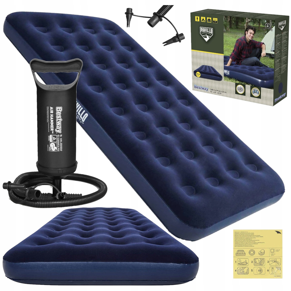 

Materac Dmuchany Do Spania 188x99 Bestway z Pompką