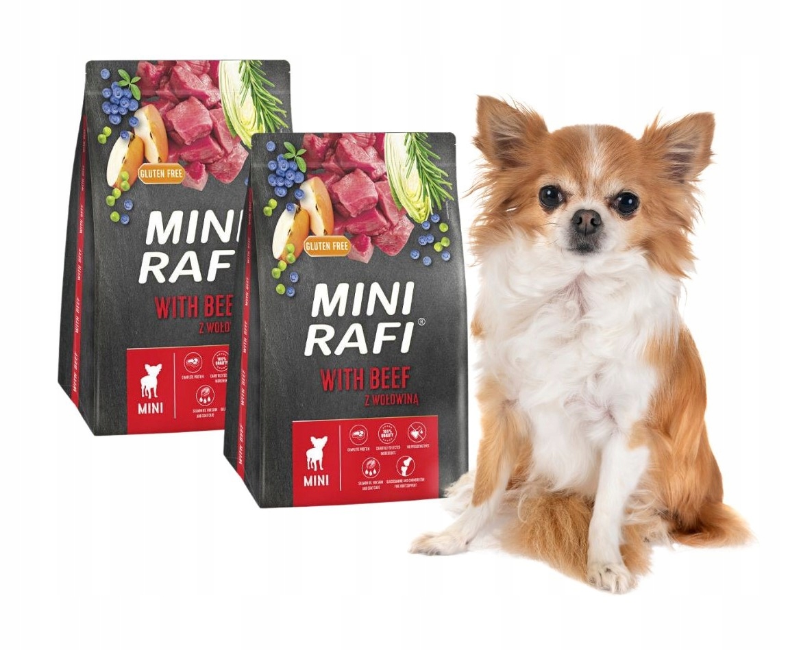 Levně Rafi Mini suché Krmivo pro psy s hovězím masem 2x3kg Dolina Noteci