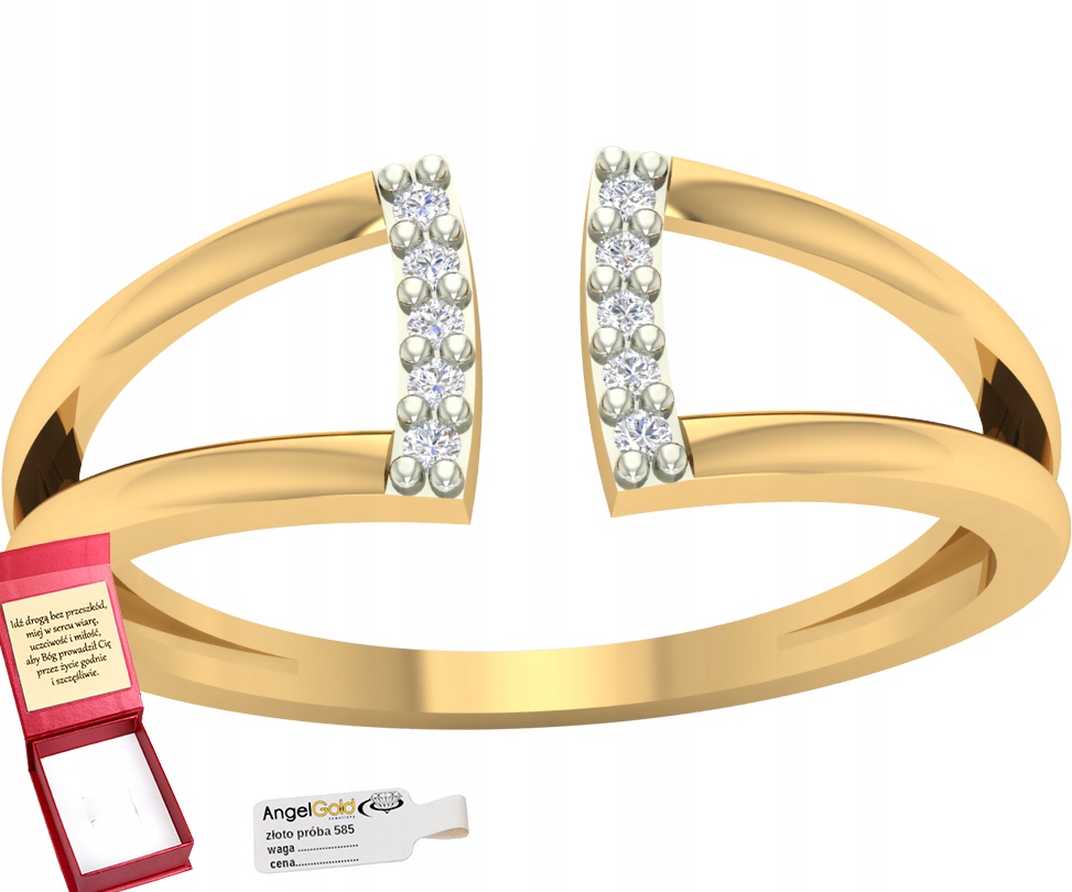 Nastavitelný Prstýnek S Obrysem Vyrobený Ze Ryzost 585