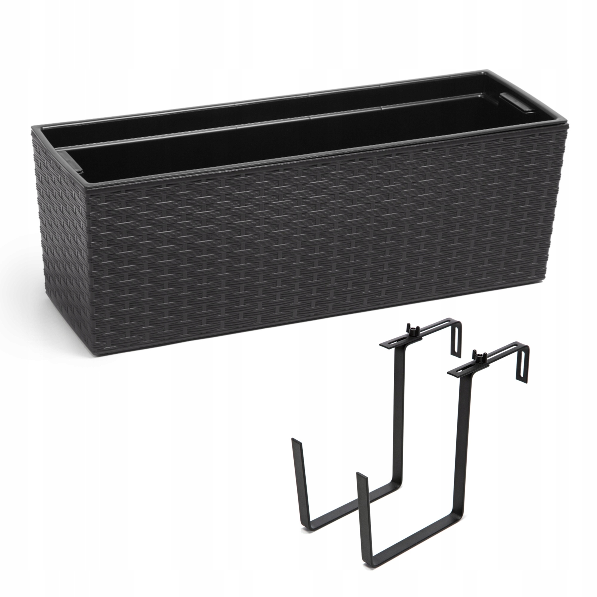 

Kwietnik Begonia rattan +uchwyt 19x56x19,5cm Czarn