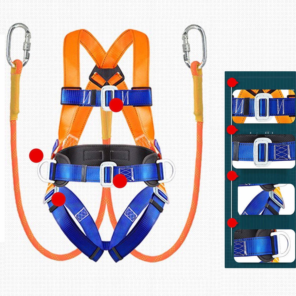 Szelki bezpieczeństwa wysokościowe z pasem Szelki asekuracyjne linka
