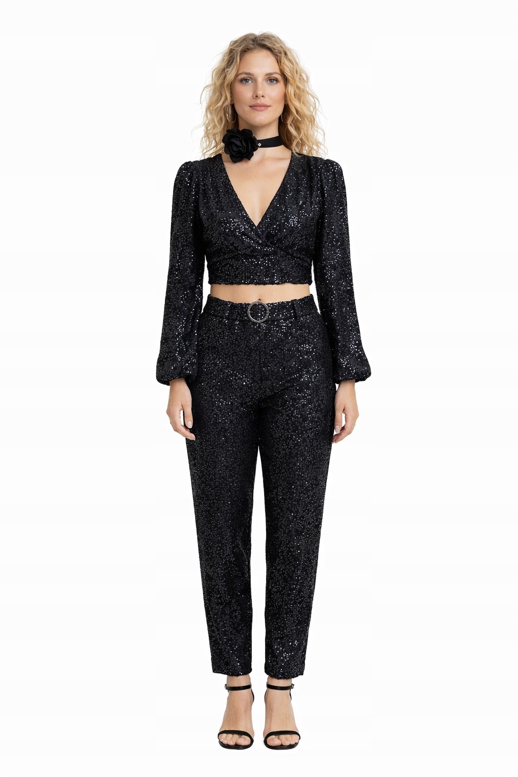 Černá Halenka S Flitry A Dlouhým Rukávem, Velikost I3A