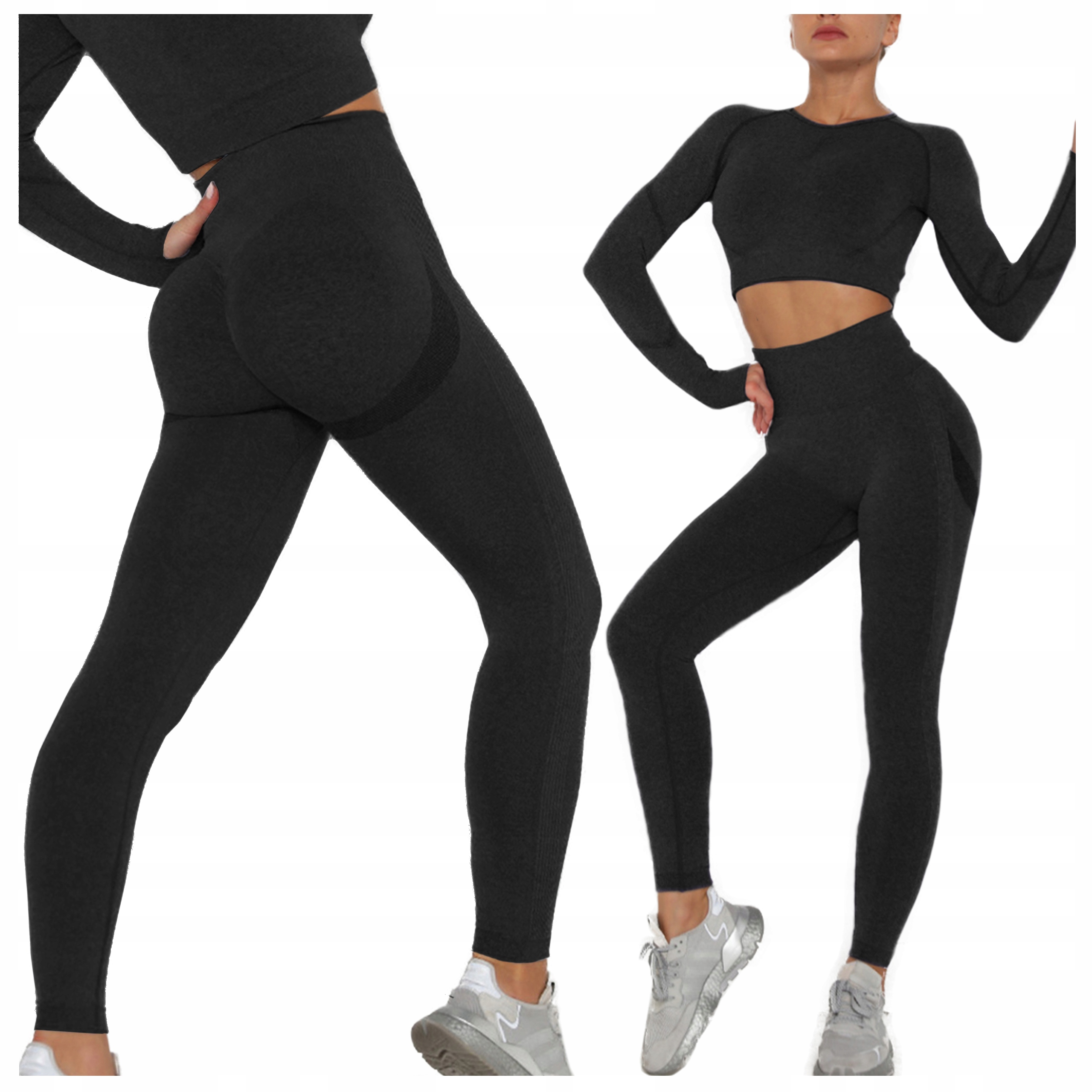 

Komplet Sportowy top legginsy bezszwowe fitness S
