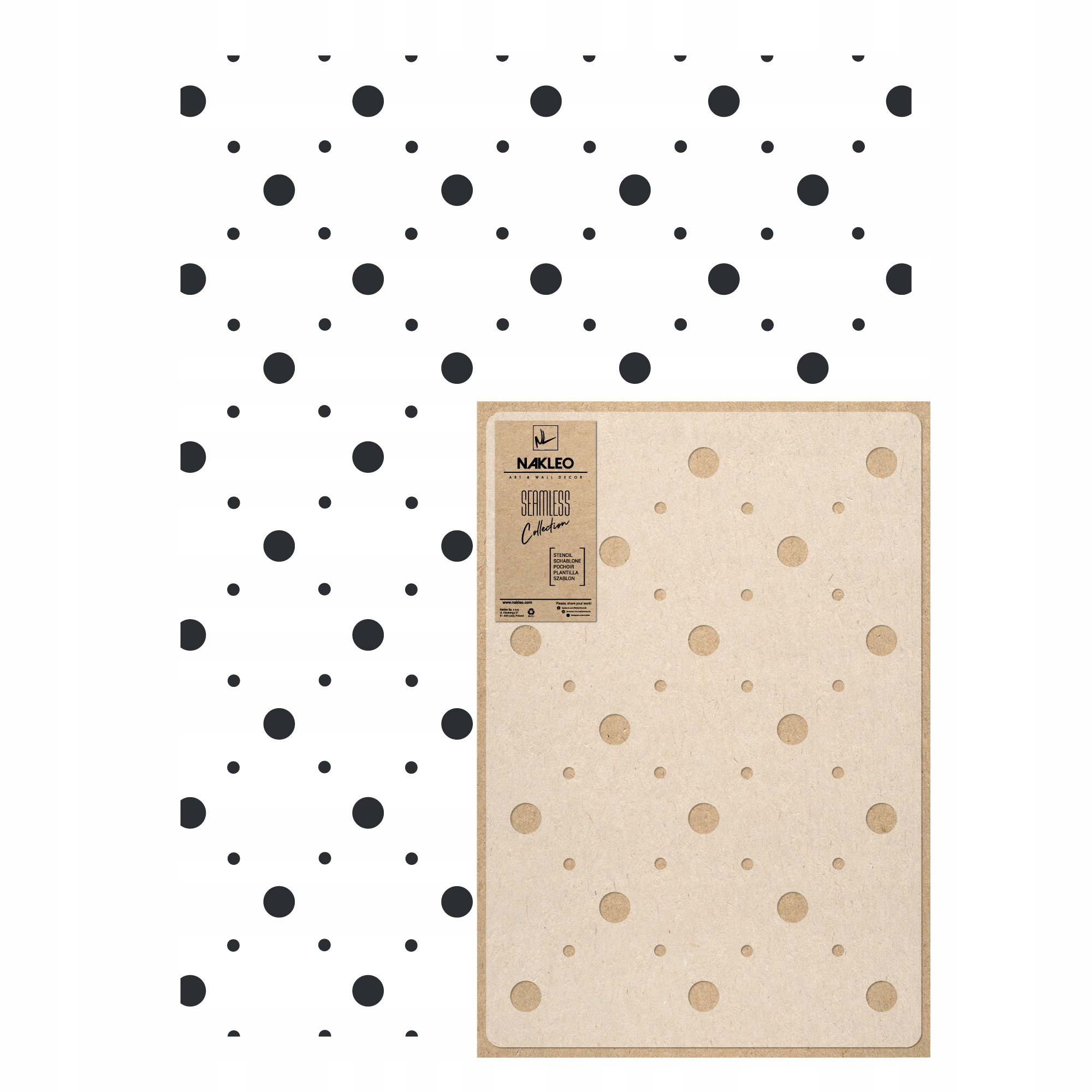 Opakovatelná malířská šablona Opakovaně Použitelný 59x95 cm Tapeta Hrášky Tečky Dots