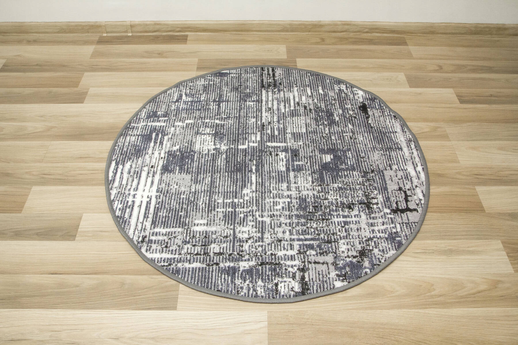 śr. 67 cm OKRĄGŁY ANTYPOŚLIZGOWY DYWANIK PĘTELKOWE RUNO SZARY KREM Szerokość produktu 67 cm